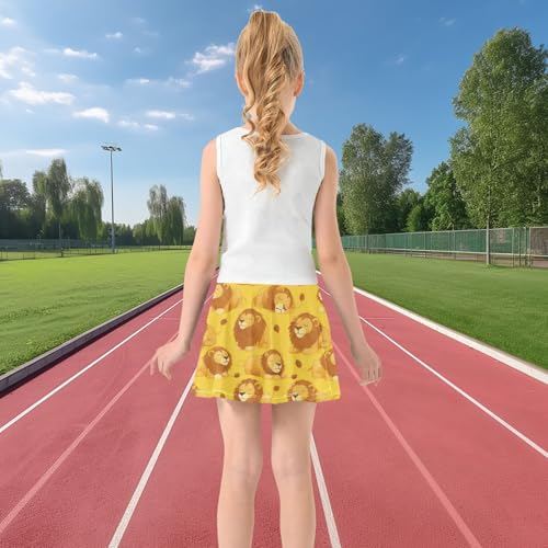 visesunny Girls Flowy Pleated Skirt Rest Sleep Lion Tennis Golf Fashion Short Skorts for Casual Dance Outfit3