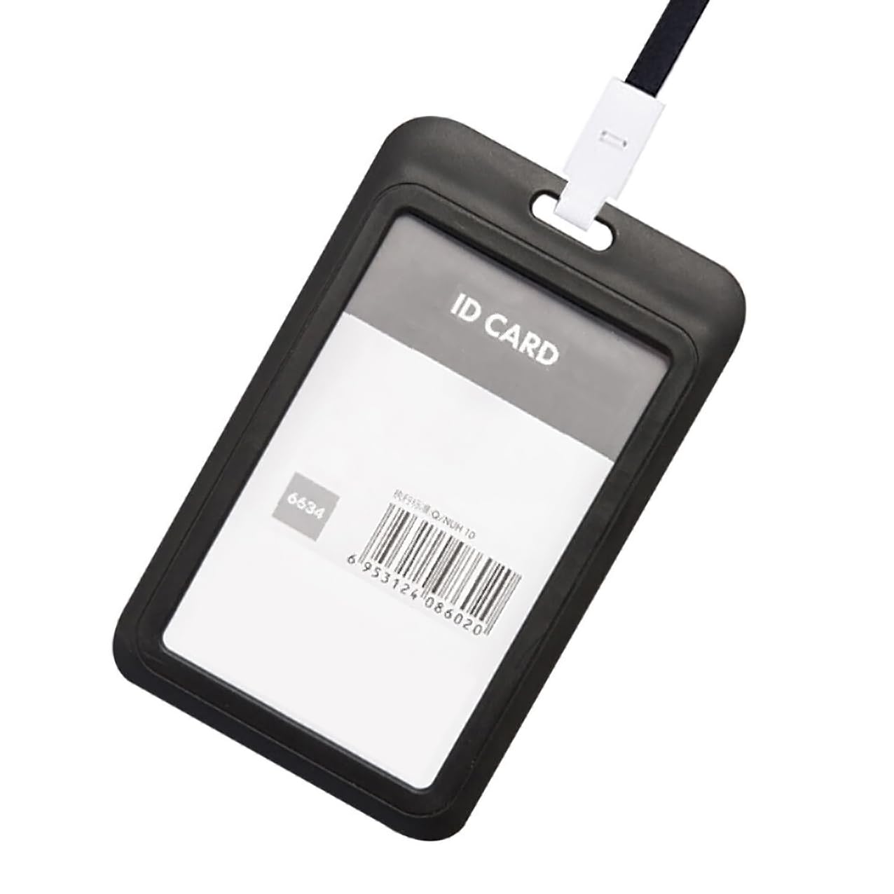 GLUN® 20 Stück Schwarz Kunststoff ID Card Holder Case Vertikal Doppelseitig Sichtbar Unisex ID Card Holder Case für Büro, Schule und Hochschulen