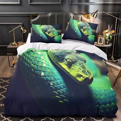 Parure de lit serpent avec fermeture éclair housse de couette 3D microfibre - 5