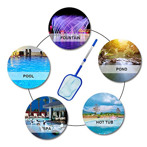 Rede de limpeza de piscina, Romacci Rede de limpeza de piscina deixa ancinho Skimmer de malha fina c