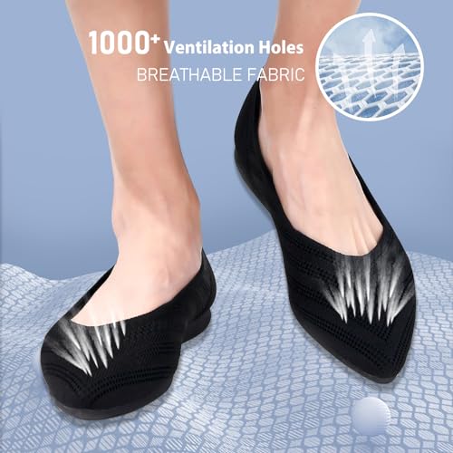 buyrew women39s ballet flats pointed toe knit slip on arch support comfortable dress shoes for women low wedge casual work flats