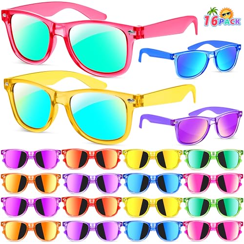 GIFTINBOX Kids Sunglasses Bulk, 16Pack Translucent Sunglasses For Kids Boys Girls Age 3-8, Great Gifts for kids, Birthday Party,Beach, Pool Party Favor