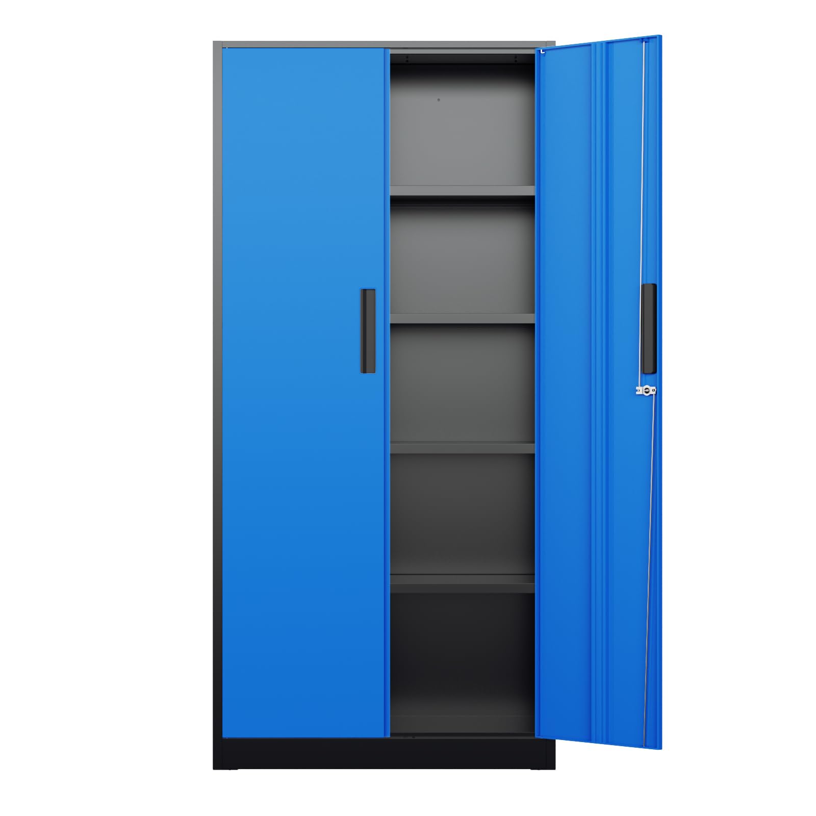 Bonusall 72" Metal Garage Storage Cabinet, 2 Locking Doors & 4 Adjustable Shelves Tall Storage, Heavy Duty Steel Tool Cabinet for Home, Office,