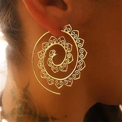 Preisvergleich Produktbild ODN Frauen Kreise Spirale Bolzenohrring Ohrringe Ohrstecker (Gold)