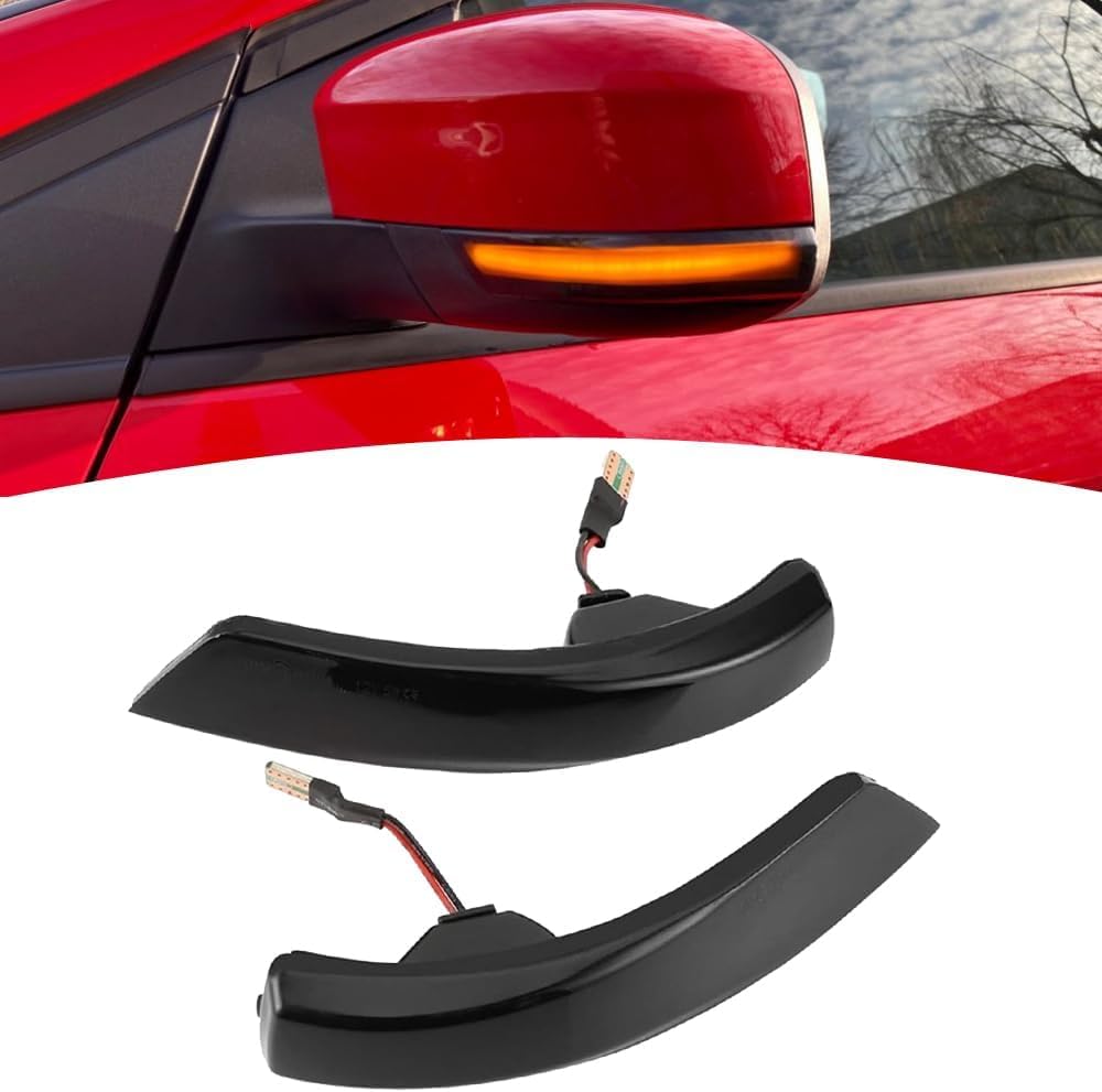 Indicatori di direzione dinamici a LED nello specchietto retrovisore per F-ord F-ocus MK2 MK3 2008-2016 Mondeo MK4 2011-2015 (Nero)