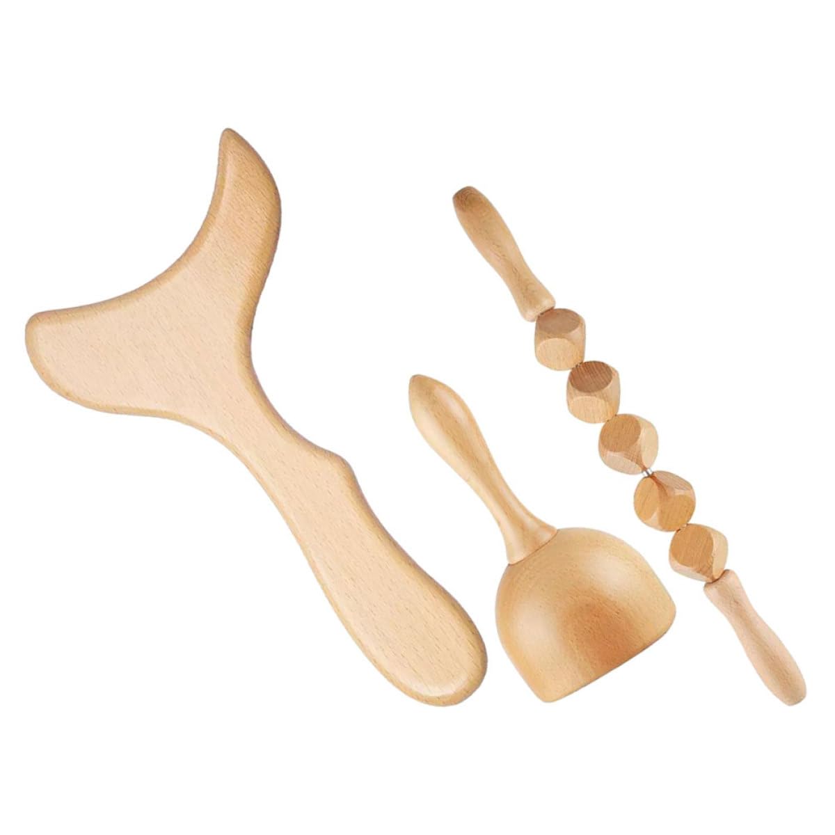 Bastone Massaggiatore in Legno 30Cm Strumento Manuale per Collo e Schiena Massaggio Muscolare Compatto per Uso Domestico e Relax