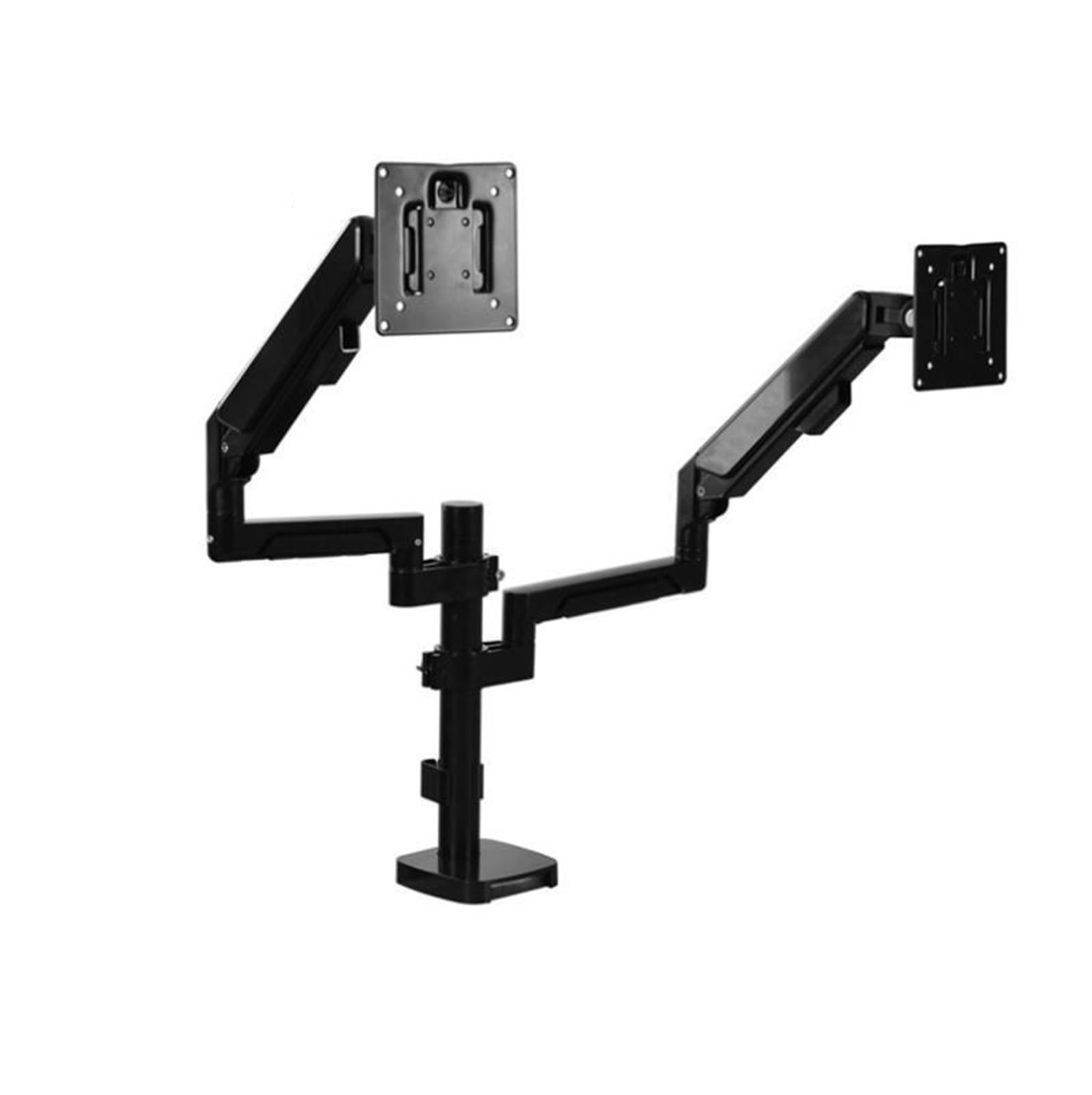 TKJfdTY Dual-Screen Column-Type Desktop Hanger Pneumatic Lifting Base Rotating Telescopic Computer Display Gimbal Bracket，Black