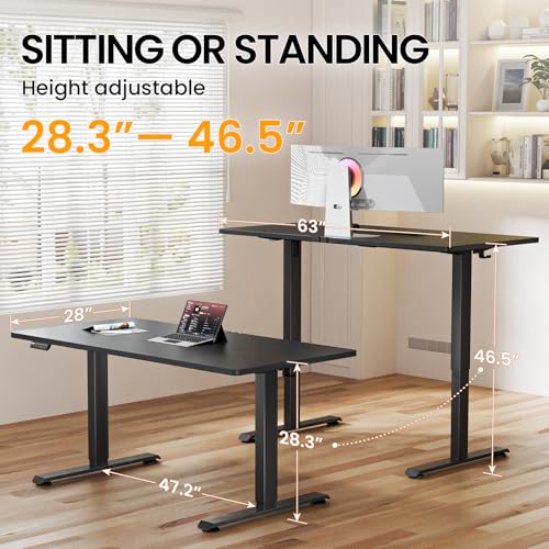Electric standing desk adjustable