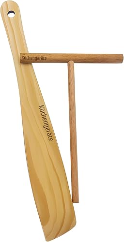 Kuchengerate - Varilla esparcidora de crepé de 5 pulgadas y espátula de 12 pulgadas, juego de 2 unidades, construcción en forma de T, fácil