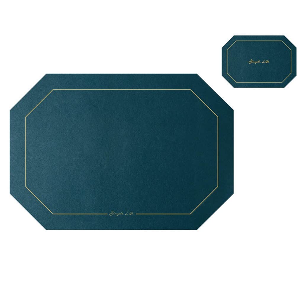 IANSHFKN 4 Pcs Octagon Leather Placemat Tableware Pad with Coaster Kitchen Tablemat Washable Bowl Cup Pads