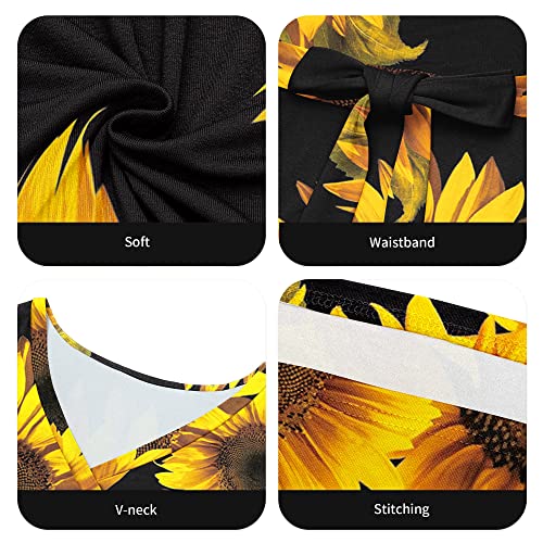 Image of FANDEE Plus Size Maxi Dress for Women Casual Summer Sundress V-Neck 3 /4 Sleeve