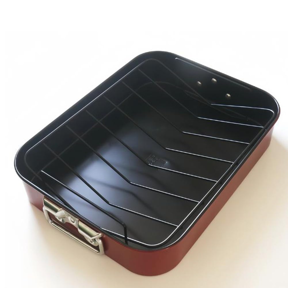 Rejilla de hierro en forma de V para horno y parrilla al aire libre, diseño de barco semicircular para costillas de pollo y pavo, estante negro antiadherente con flujo de aire mejorado, 36