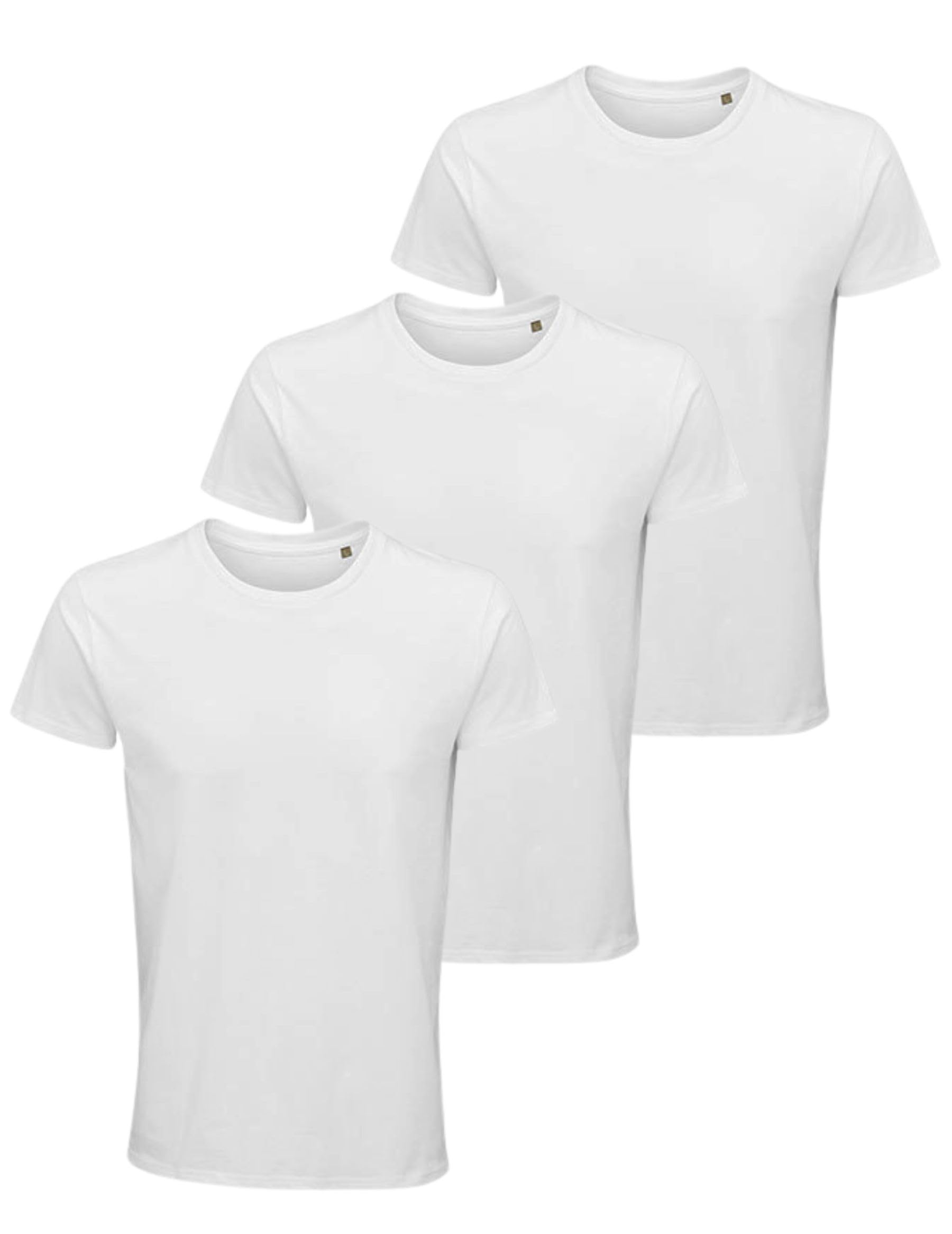 Camiseta para hombre Soft Touch de 100% algodón orgánico (talla S-3XL), muy ligera y suave, cuello redondo