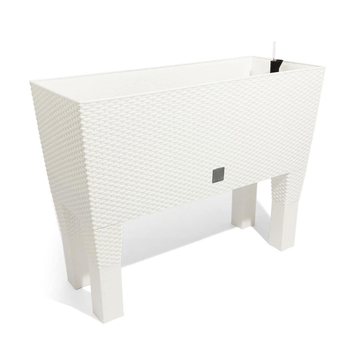 Jardinera Rato 72 litros con riego en color blanco 80 x 33 x 65 cm con patas