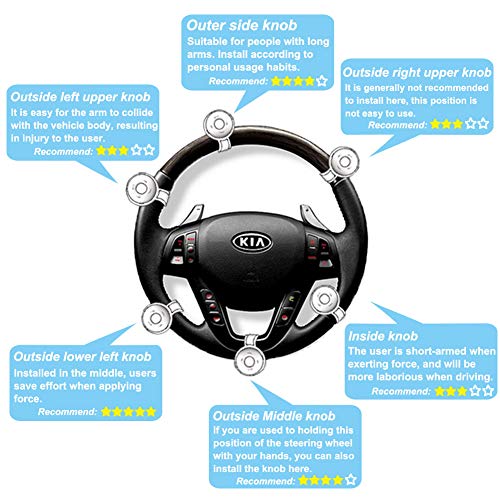 Gvbest Car Steering Wheel Spinner Knob Universal Suicide Steering Wheel Power Handle Steering Assistive Ball (Wood Grain&Silver)