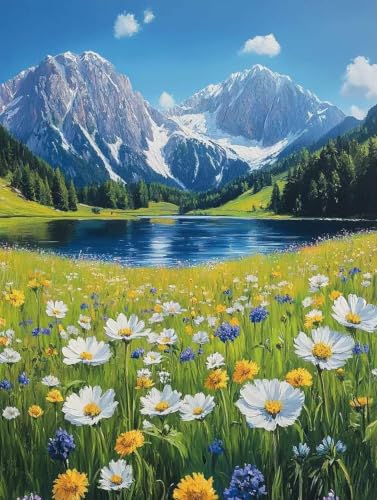 Peinture Diamant Montagne contre le stress grand format 60x80cm