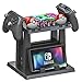 Skywin Organizer and Stand for Nintendo Switch - Storage Stand and Organizer Compatible with Nintendo Switch Accessories - Organizes Dock, Game Cards, Joy Cons, Pro Controllers, Grip, Games, Console