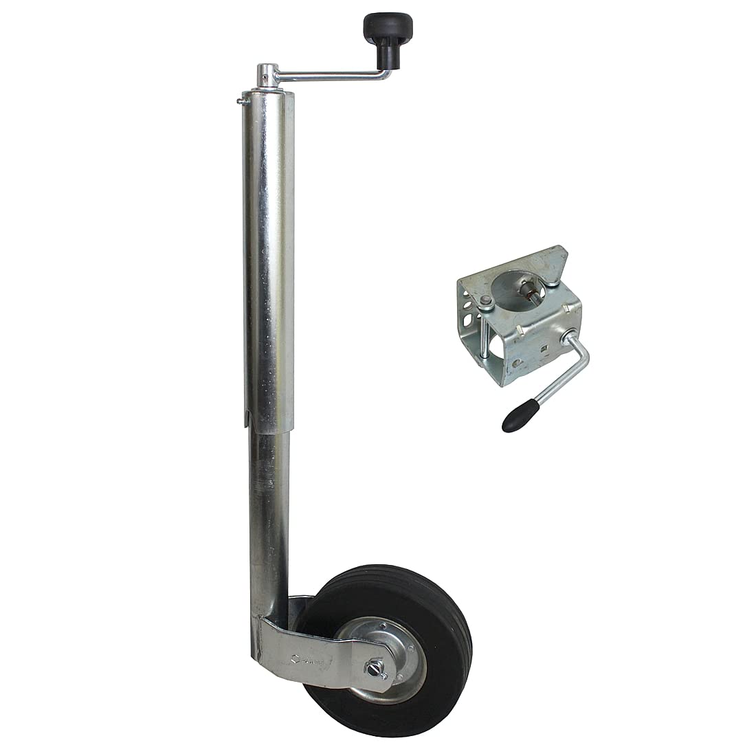 Stützrad + Halter 60mm für 400kg Stützlast Schwerlaststützrad für Pkw Anhänger