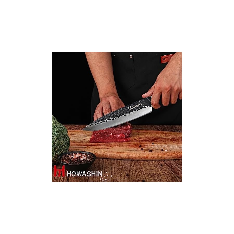 Kitchen-Knife-Set-3-Piece-High-Carbon-Stainless-Steel-Chef-Knife-SetSuper-Sharp-Hammer-Knife-Rose-Wend-Handle-Full-Tang-With-Gife-Box Howashin Kitchen Knife Set, 3 Piece High Carbon Stainless Steel Che'f Knife Set,Super Sharp Hammer Knife Rose Wend Handle Full Tang With Gife-Box
