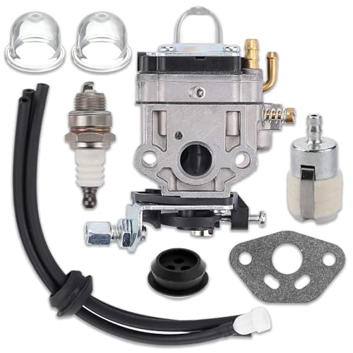 Compatible Following models: Earthquake Huskee MC43ETSC MC43TSC Tiller Cultivator Include: 1XCarburetor 1xFuel Filter 1xFuel Line Kit 1xGasket 2xPrimer Bulb 1xRubber Grommet 1xSpark Plug