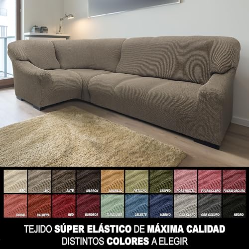 SOFASKINS super elastischer ecksofa überzug, waschbar, hochwertig, atmungsaktiv, bequem und langlebig, Sofa überzug, Einfach anzubringen, Maße (340-540 cm), Farbe Leinen