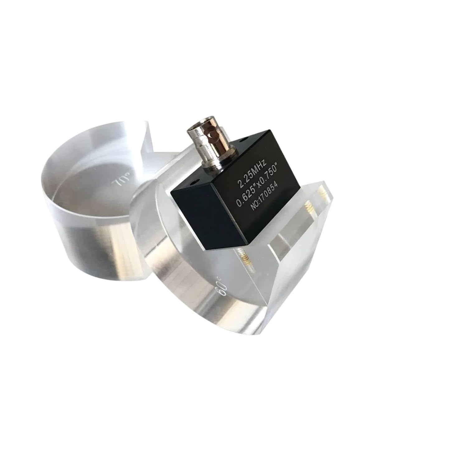 Kit Set AWS Wedges Transducers 2.25 Mhz Ultrasonic Transducer AWS Wedge Probe 70 60 45 with BNC Connector(0.625 0.75)