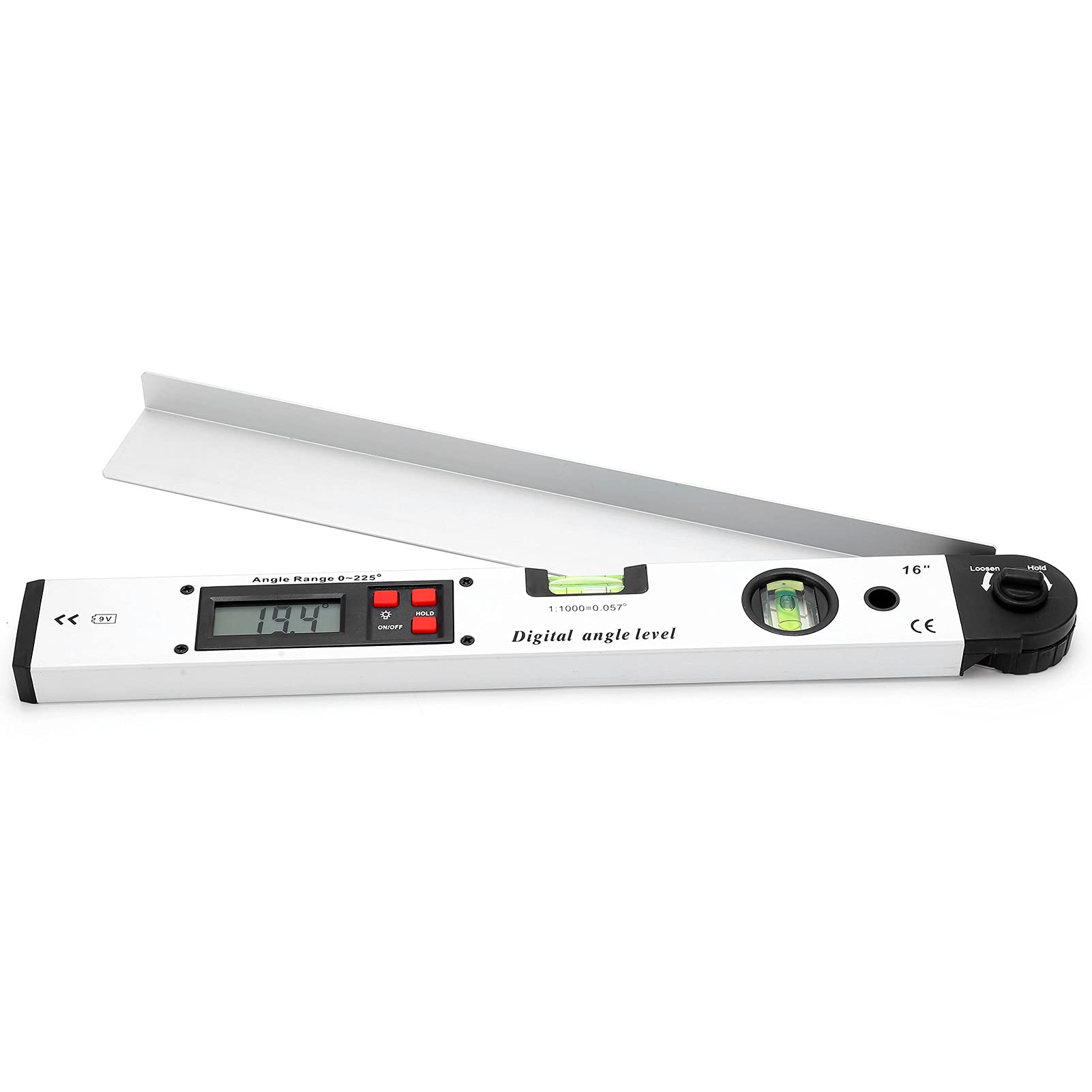 Buscador de ángulo digital Nivel de burbuja de 400 mm Transportador electrónico con pantalla iluminada IP54 Resistente al agua Resistente al polvo para instalación de equipos
