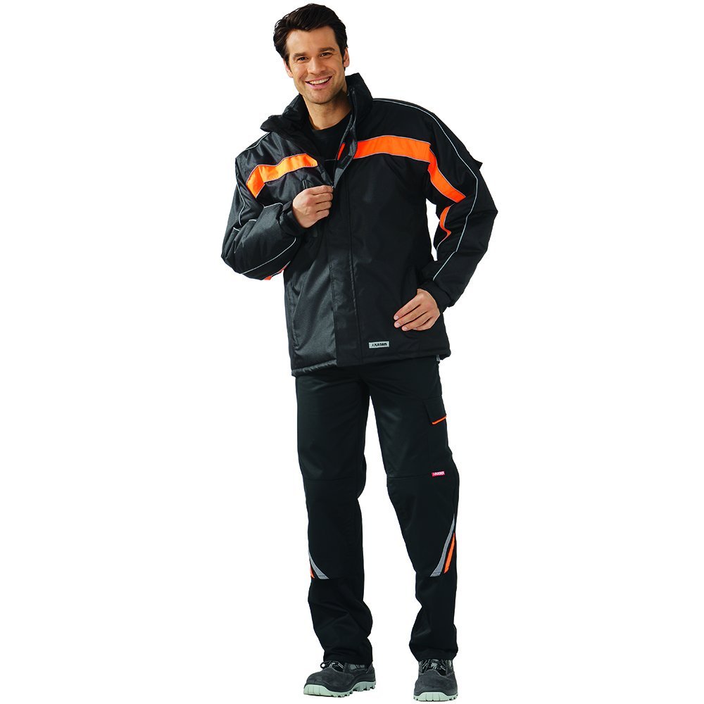 Planam 3601060 Outdoor Cosmic Jacke, Schwarz/Orange, Größe XXL