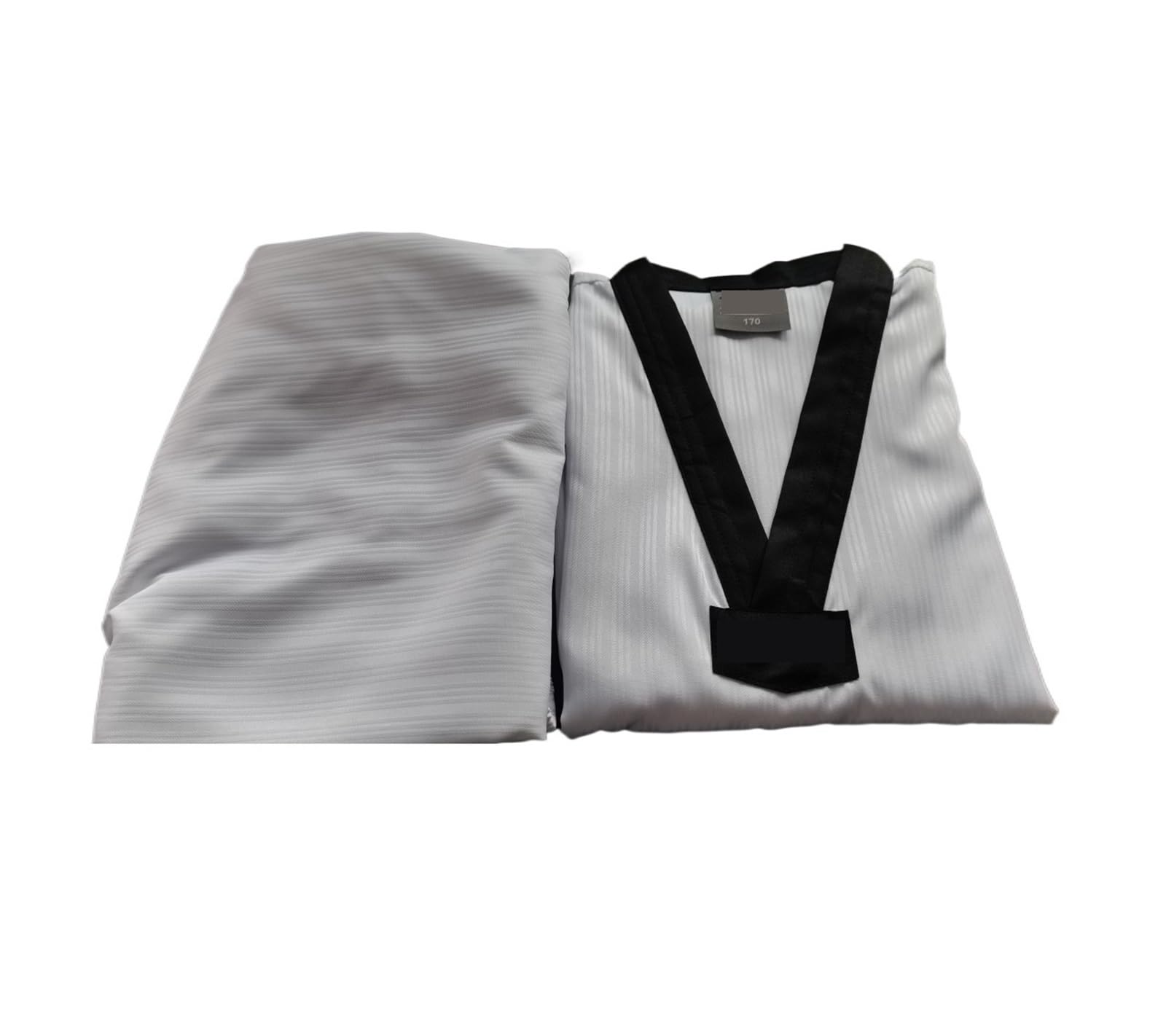 Uniforme Gi de manga larga a rayas, ropa blanca de Taekwondo, ropa de Karate y Judo, niños y adultos, Unisex para Entrenamiento