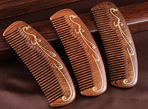 Cavin Schon Wenge Wood Comb - Flowery design on full comb back & extra luxurious feel