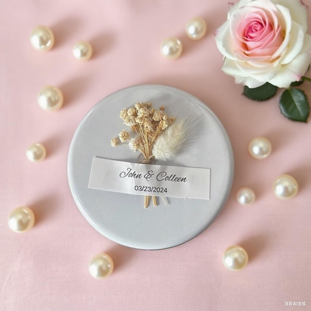 1 Set Custom Text Wedding Candles, Wedding Decorations, Bridal Shower Favours, Flower Candle Favours, Unique Candles, Maximum Word Limit of 15