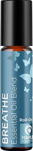 Breathe - Rodillo de aceite esencial de aromaterapia con aceites esenciales vigorizantes, mezcla refrescante de aceites esenciales con aceites