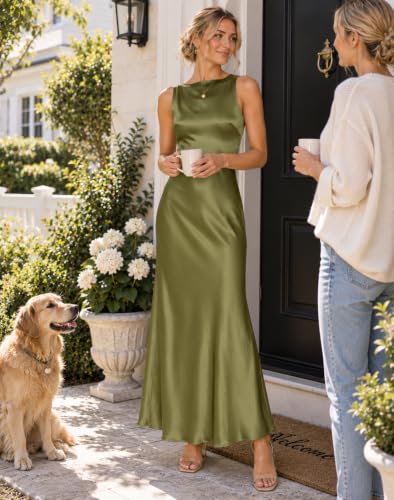 Image of Summer Backless Satin Maxi Dresses for Women 2026 Formal