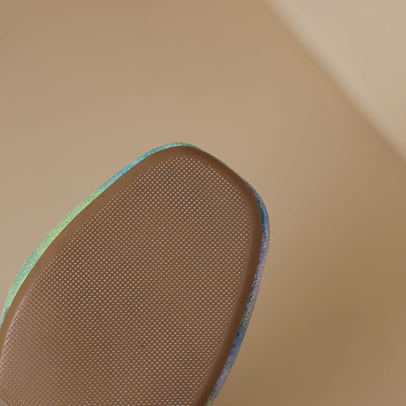 Women's Tie-Dye Ankle Strap Mary Jane Pumps Closed Square Toe Block Low Heel D'Orsay Dress Wedding Party Shoes Size 4-13 US3