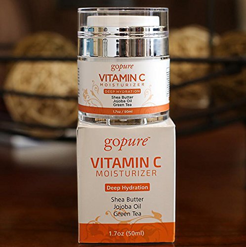 goPure Face Moisturizer with Vitamin C - Anti Aging Daily Facial Cream for Hydration, Wrinkles, Soft Skin - 1.7oz