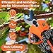 Akku Astschere mit LCD Anzeige, Schnurlose Elektrische Gartenschere mit 2 x 2000mAh Batterien und Max 40 mm SK5 Klingen, Tragbare Professionelle Elektrogartenscheren zum Baumschneiden