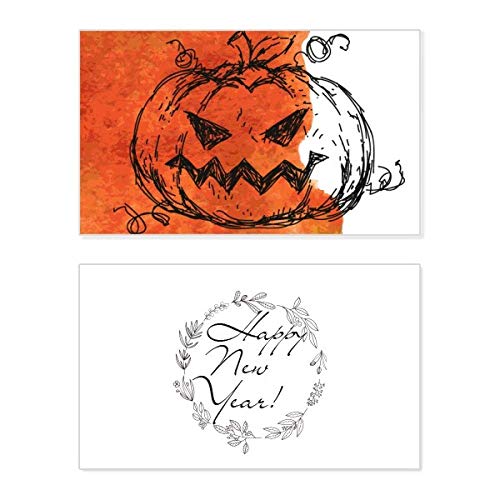Tarjeta de felicitación de Año Nuevo estilo Halloween artesanal