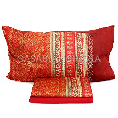 Bassetti Sofficepiuma.it Granfoulard - Juego de funda nórdica para cama de matrimonio, 100% algodón, art. Matera, varios colores, fabricado en Italia (R1 rojo)