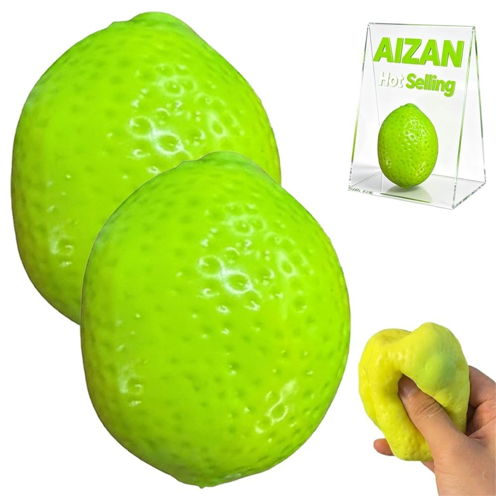 Crunchy Potato Squishy ASMR Bead Filled Realistic Food Stress Ball Squeeze Moldable Slushy Asmr Realistic Taba Handmade Non Rebound Sticky Silicone Dessert Adults Party Favor (Lemon, 2PCS)