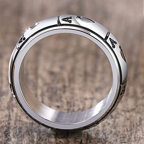 Jude Jewelers 8mm Stainless Steel Back Ace Spade Poker Wedding Games Promise Statement Cocktail Party Biker Ring3