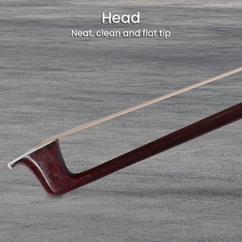 Adm 4/4 Full Size Student Violin Bow, Well Balanced Handmade Brazilwood Bow With Horsehair, Ebony Frog With Pearl Eye And Pearl Slide, Brown #TOP2