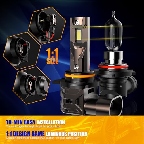 Image of Upgraded 9005+9006 Light Bulbs Combo, 32000 LM Super Bright 6500K 9005 /HB3 9006 /HB4 Fog Bulbs with Cooling Fan, No Adapter Required, Pack of 4