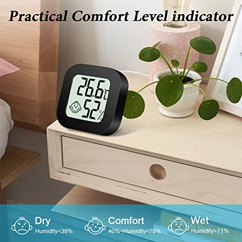 Flintronic Mini LCD Thermometer, 4 Stück Digital Thermometer Innen, Schwarz – Ansicht 4