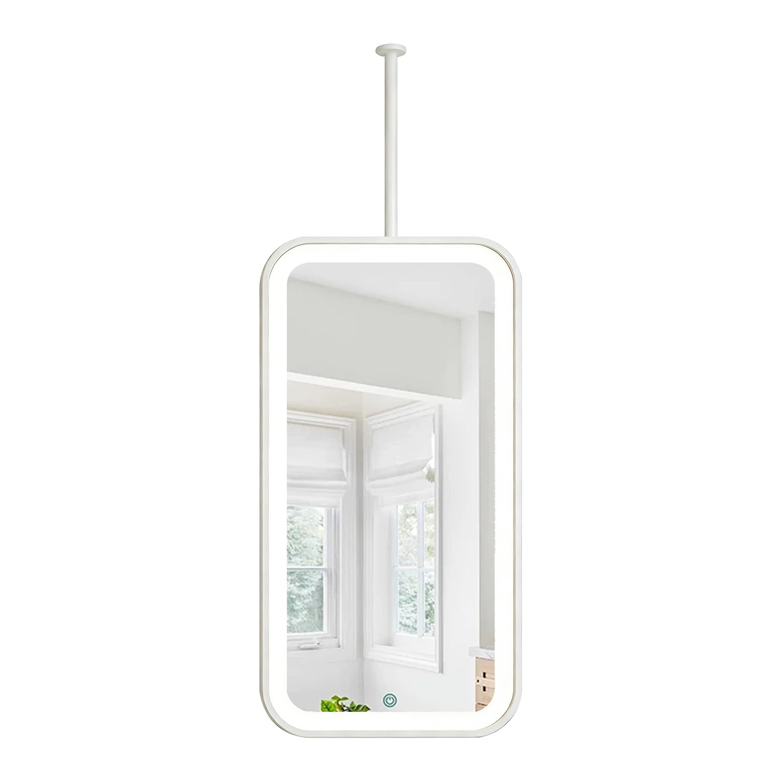 FGXHHS Ceiling Suspended Mirror，LED with Touch Button，Rectangle Adjustable Brightness Smart Vanity Mirrors for Hotel Bedroom，Entrance，Home Decoration(40cmx70cm)