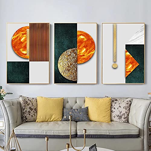 Peinture géométrique mur art affiches imprime art nordique doré