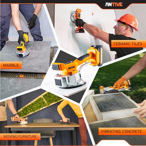 Image of Tile Vibration Tool Kit with Dual 20V Batteries - Cordless Tile Vibration Machine for Precise Tile Leveling and Installation | Dual Battery