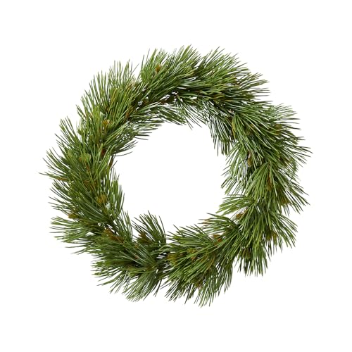 Künstlicher Kiefern Kranz - Naturgetreuer, Wiederverwendbarer...