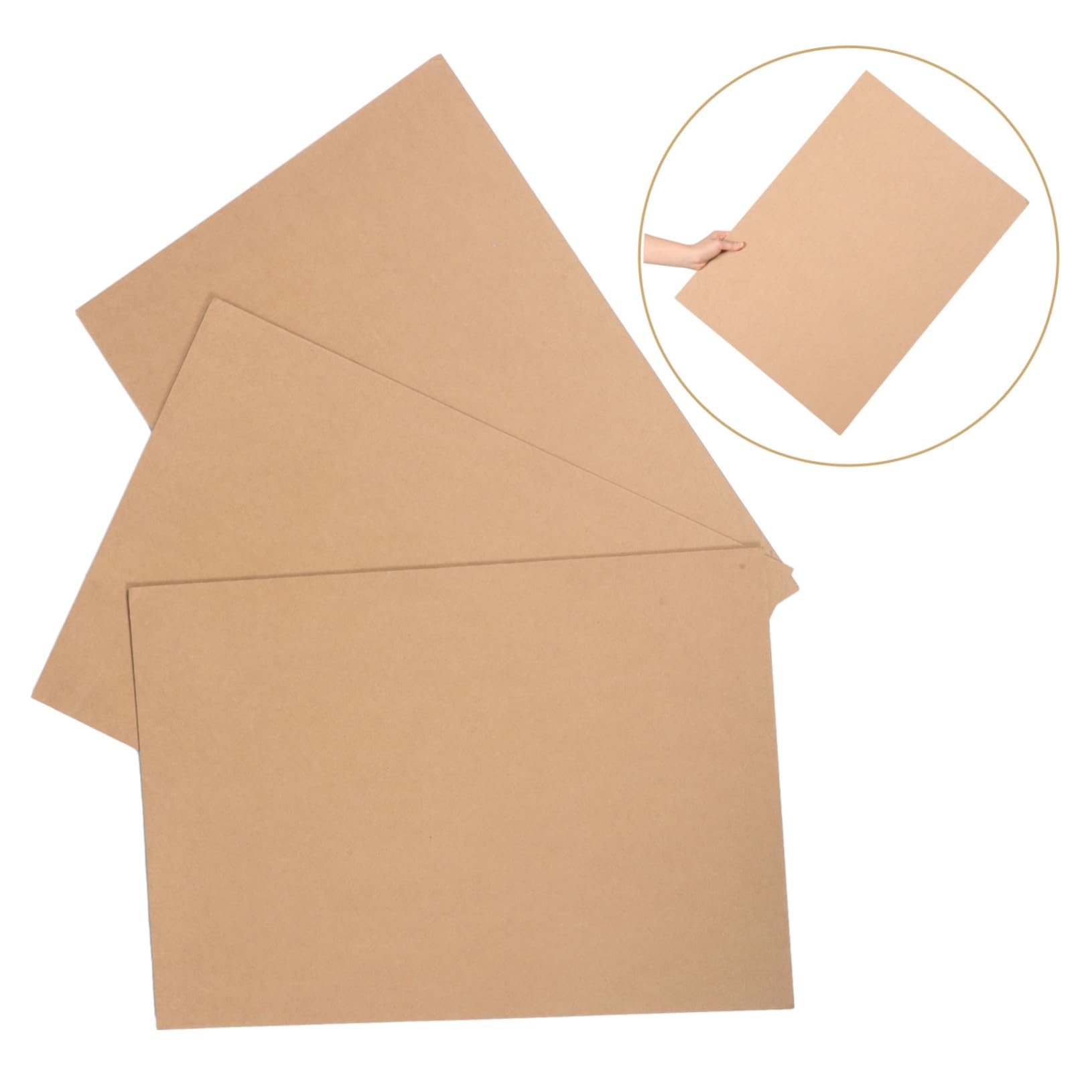 Dickes Kraftpapier 3 Blatt Brauner Vintage Karton für Bastelarbeiten | 440 G/m², 2, 5mm Stärke, Leicht zu Schneiden, für Etiketten und Dankeskarten