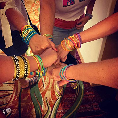 L'vow Mixed Gummy Silicone Wristbands Bracelets Bands Pack Of 50 (White) #TOP2