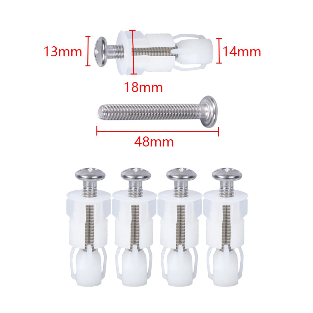 Set Di 4 Viti Per Sedile WC Con Dadi Di Gomma - Fissaggio Antiscivolo Per Water - Foto 7